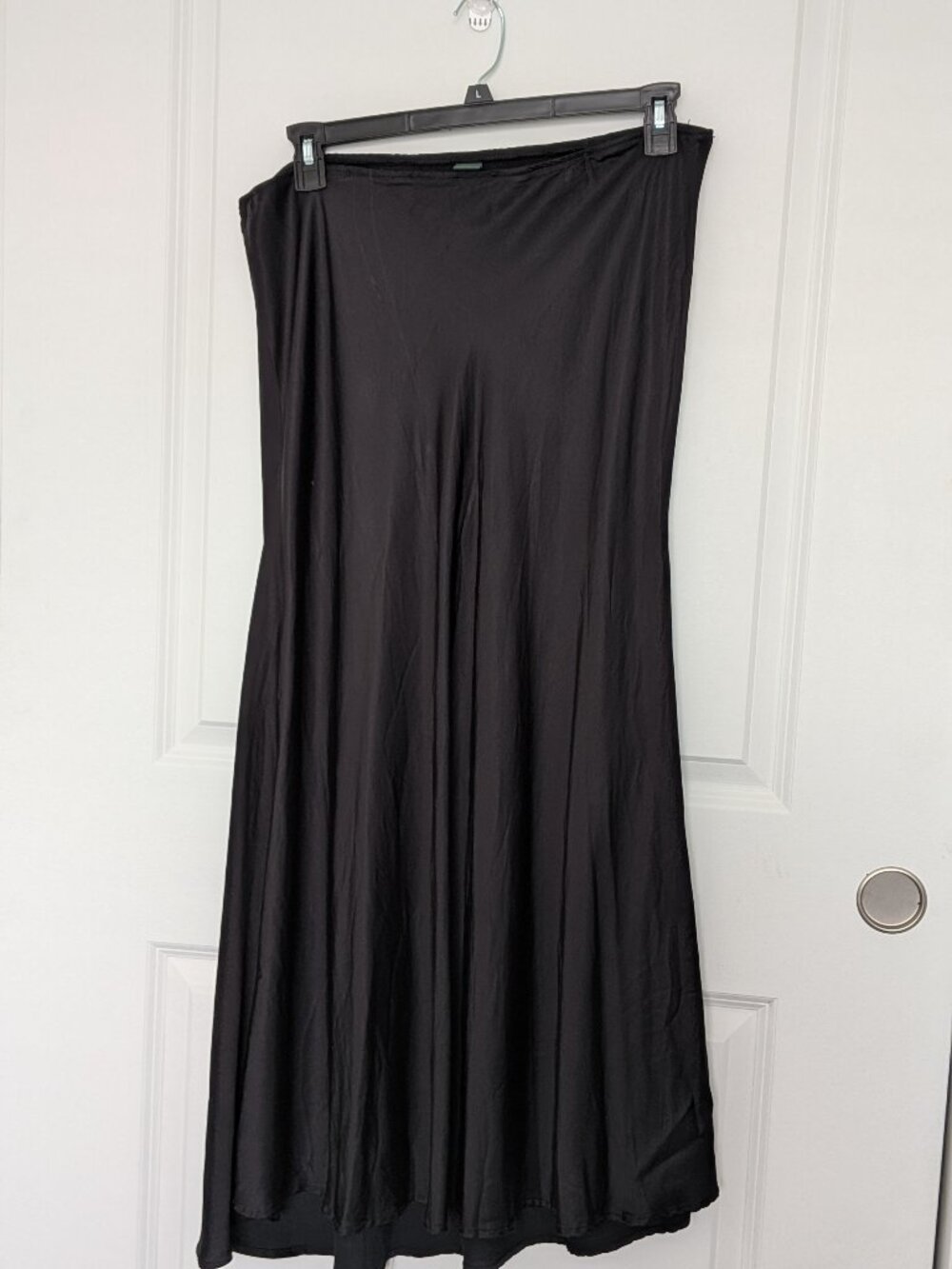 Silky black maxi skirt